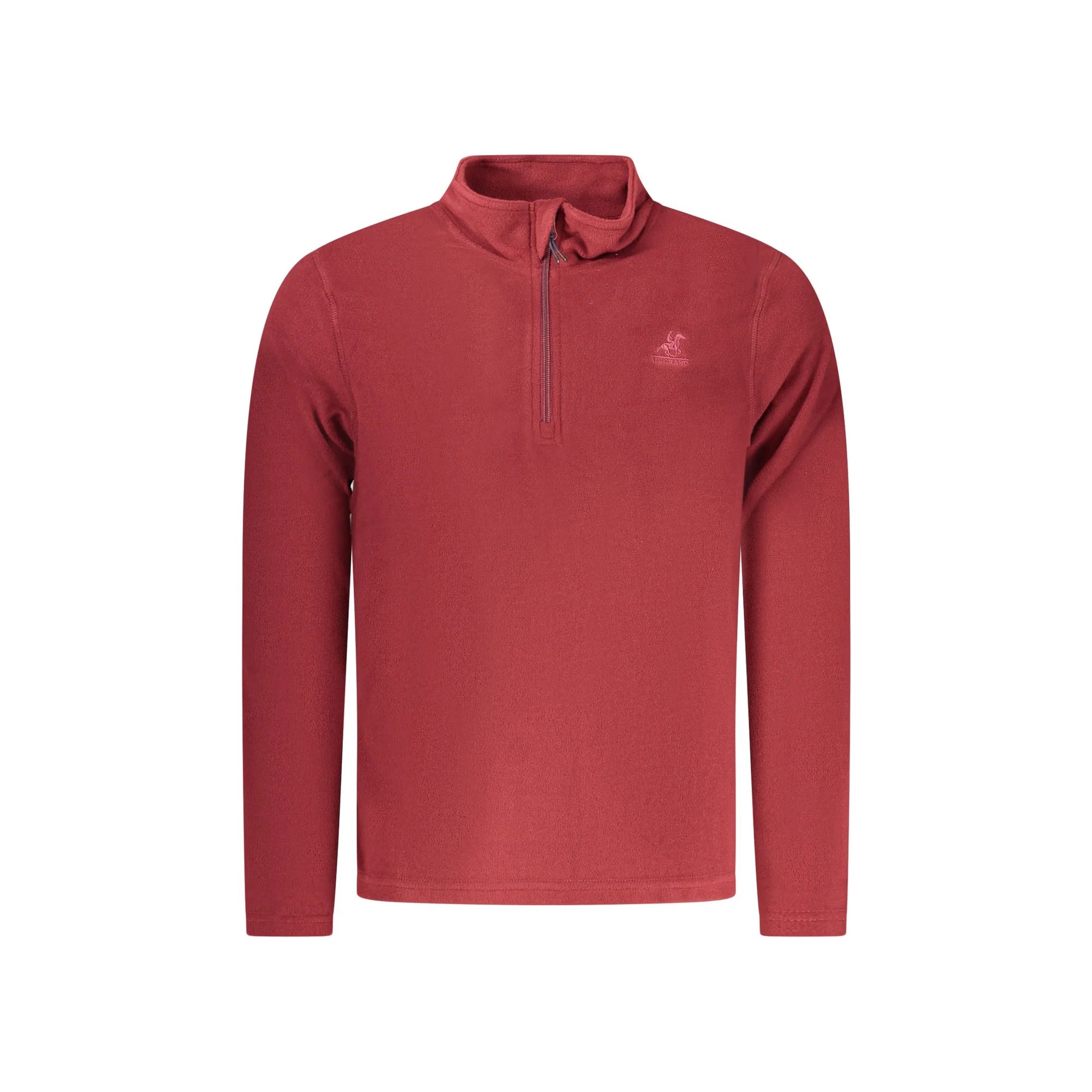 U.S. Grand Felpa Uomo Rossa Mezza Zip Pile Ricamo Logo Felpe Rosso - foto prodotto
